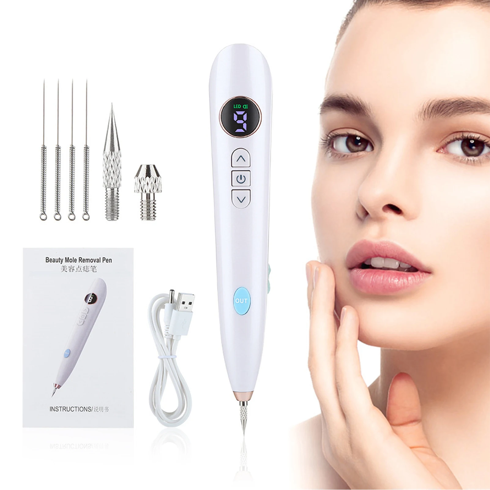 

9 Level Adjustable Skin Tag Remover Pen Mole Remover Skin Tag Removal Kit Auto Tag Remover Wart Remover Skin Corn Removal