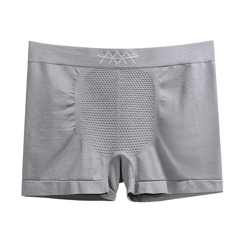 

Men's Sweat-Absorbing Seamless Boxer Shorts Briefs Underpants High Elasticity Mid-Waist Breathable Underwear