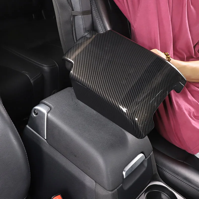 

For Land Rover Discovery 3/4 2004-2016 ABS Carbon fiber Car Inner Armrest Box Storage Box Decorative Cover Trim Car Accessories