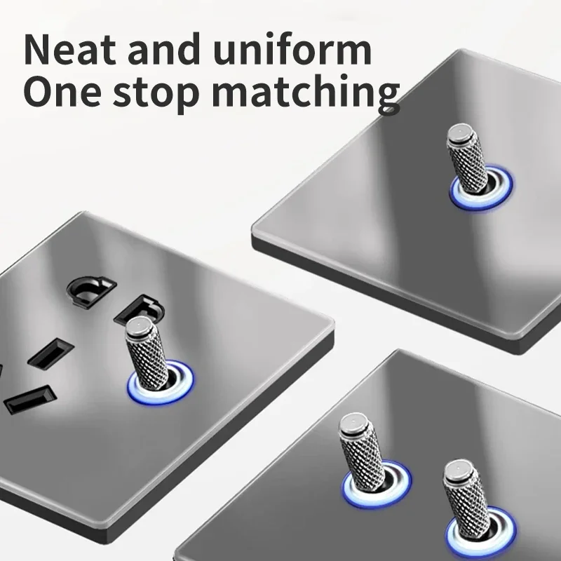 Greay закаленное стекло работа настенный выключатель света светодиодный индикатор