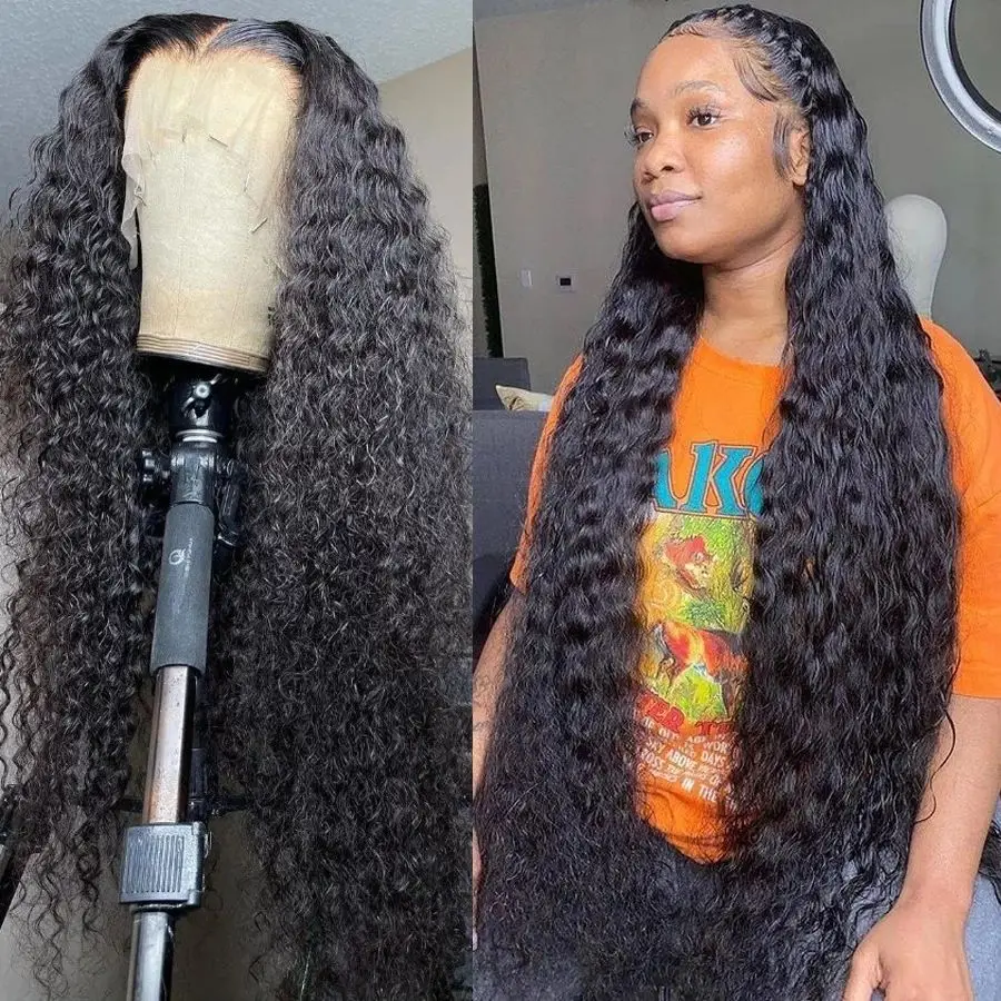 Deep Wave Frontal Wig Brazilian Wigs For Black Women 5x5 Lace Closure Wig 13x4 Hd Lace Frontal Wig Water Wave Lace Front Wig