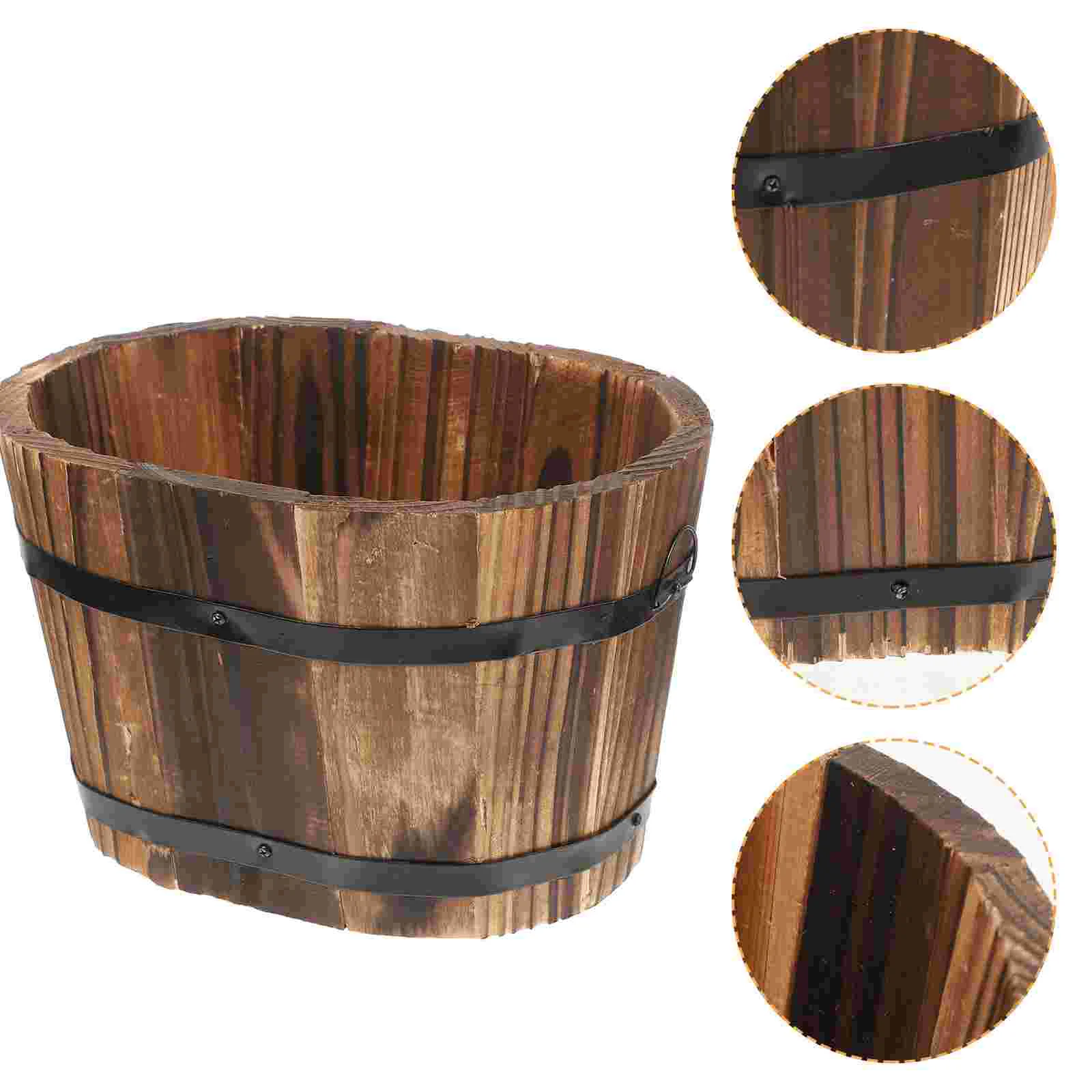 

Flowerpot Succulents Pots Planter Indoor Plants Decorate Small Wood Home Desktop Wooden Rustic Retro