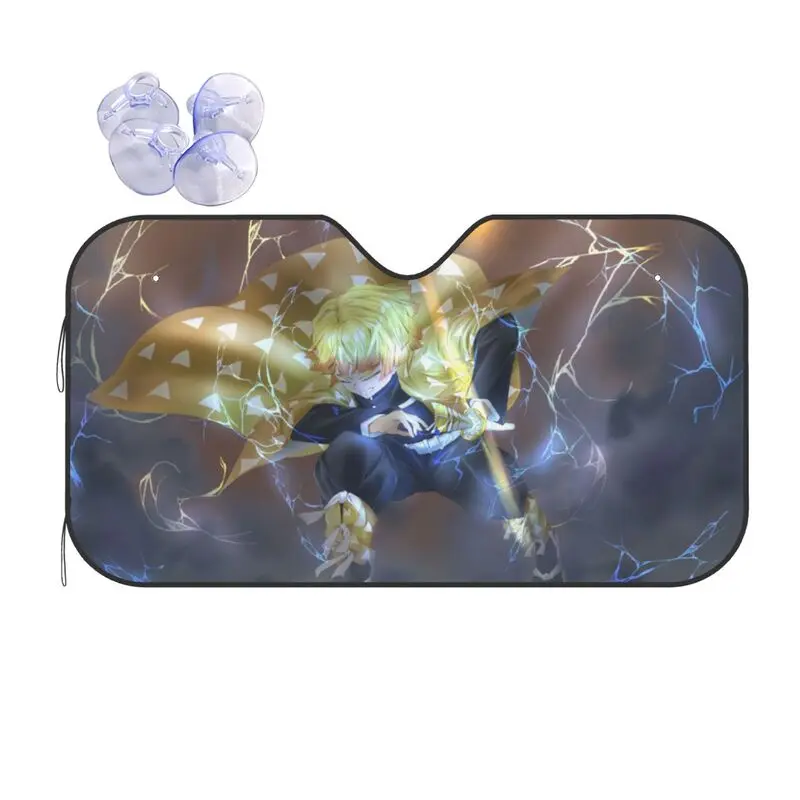 

Ghost Slayer Anime Car Sunshade Cartoon Animation Car Sunscreen UV Protection Auto Parts Decorative Sunshade