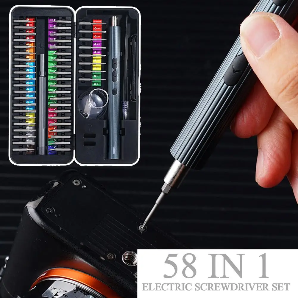 

Mini Electric Screwdriver Set Power Screwdriver, Multi-Accessory Precision Power Tools 58Pcs