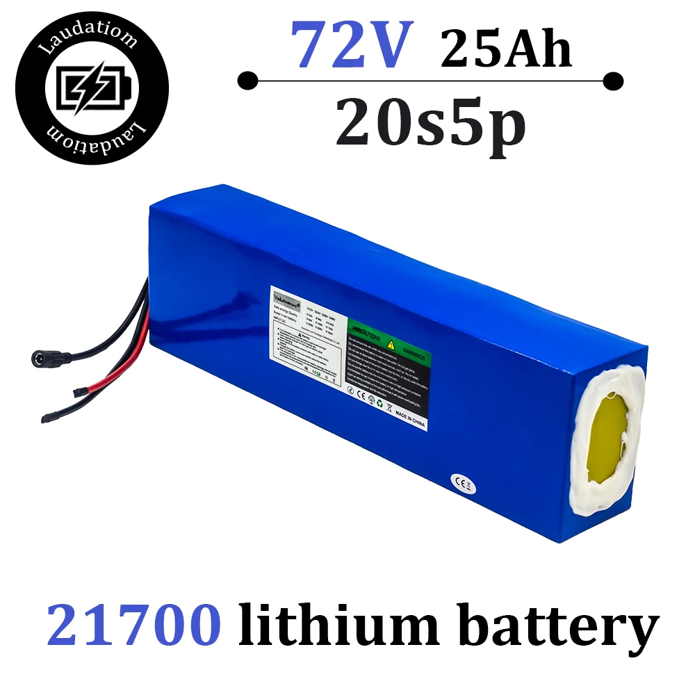 

21700 Lithium Battery 72V 25Ah Battery Built-in 3000W BMS+84V Charger for Electric Motorcycle Golf Cart Electric Bicycle
