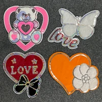 2022 new fashion bear pattern sequin clothes patch diy for garment coat funny embroidery badges decorative sewing repair fabrics