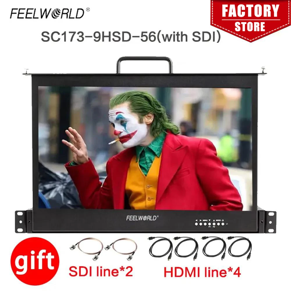 Feelworld SC173-9HD-56 17 3-дюймовый 1RU выдвижной монитор для монтажа в стойку Full HD1920x1080