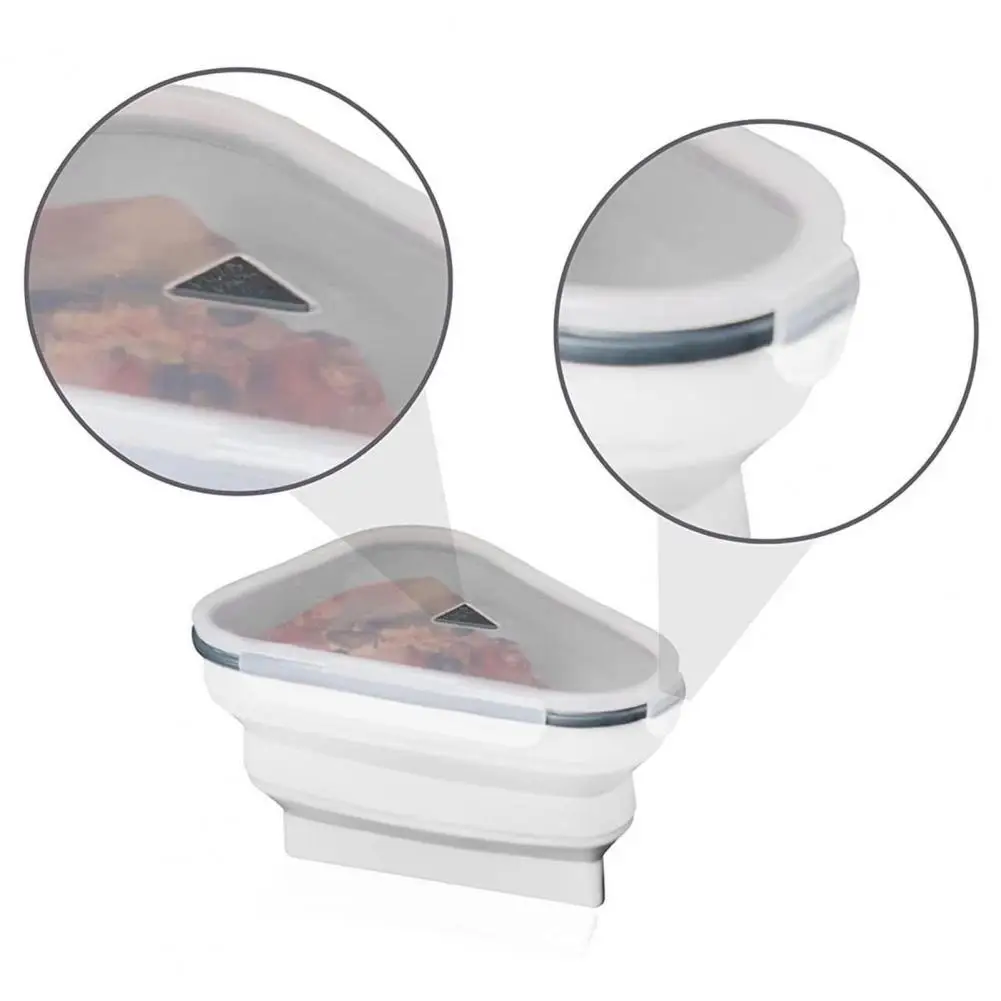 Контейнер для пиццы с крышкой треугольный Складной гибкий силиконовый