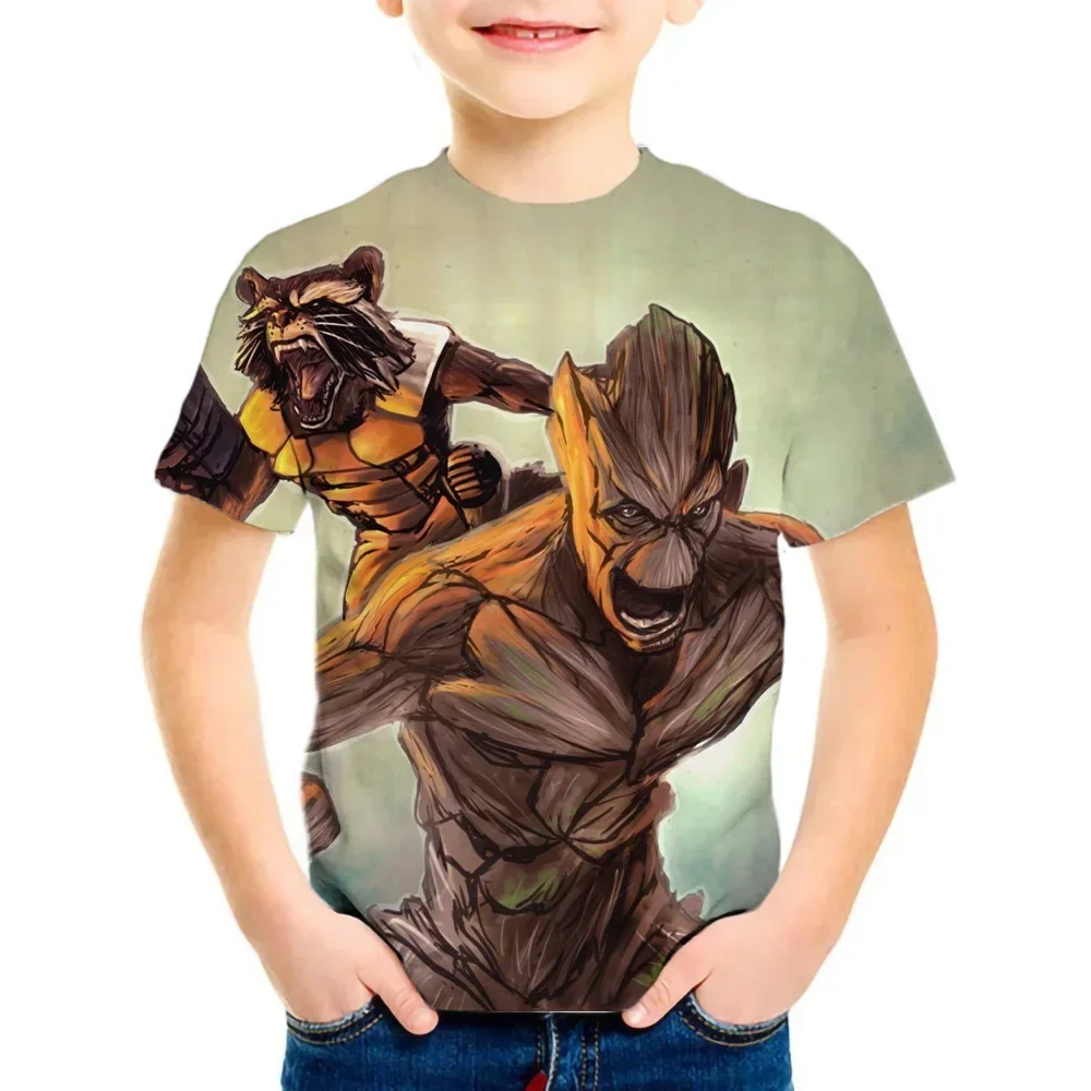 Футболка Groot 3D Для Детей Унисекс Забавный Дизайн С Стражими Галактики Элементами