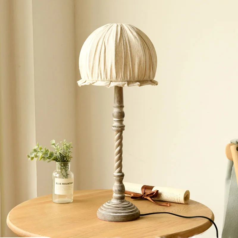 

Настольная лампа Северная Европа кантри хлопок и лен ретро прикроватное искусство жилой личности украшение