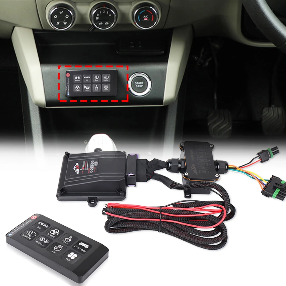 

1 Set Wireless Remote Control 8 Gang Switch Panel Electronic Relay System for 12V DC Cars Truck Marine SUV Off-Road Vehicles