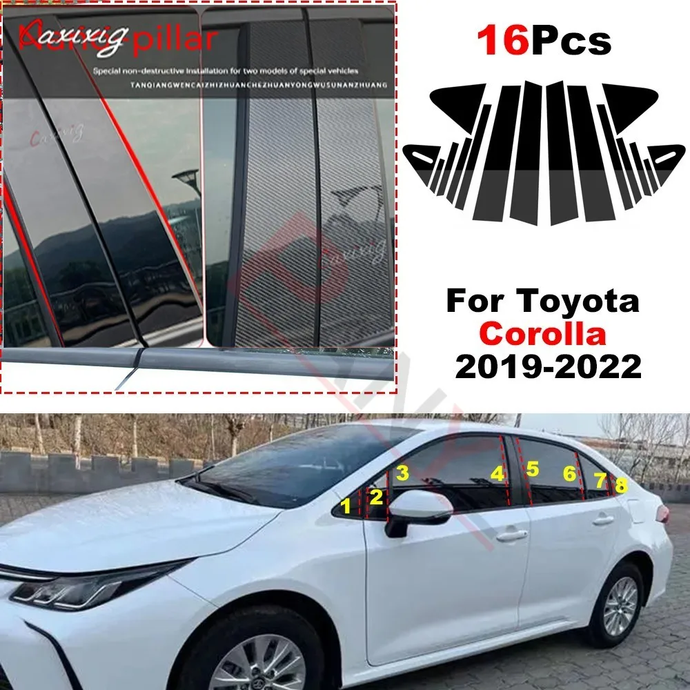 Полированная накладка на столб автомобиля окно для Toyota Corolla 2019 2020 2021 2022 стикер