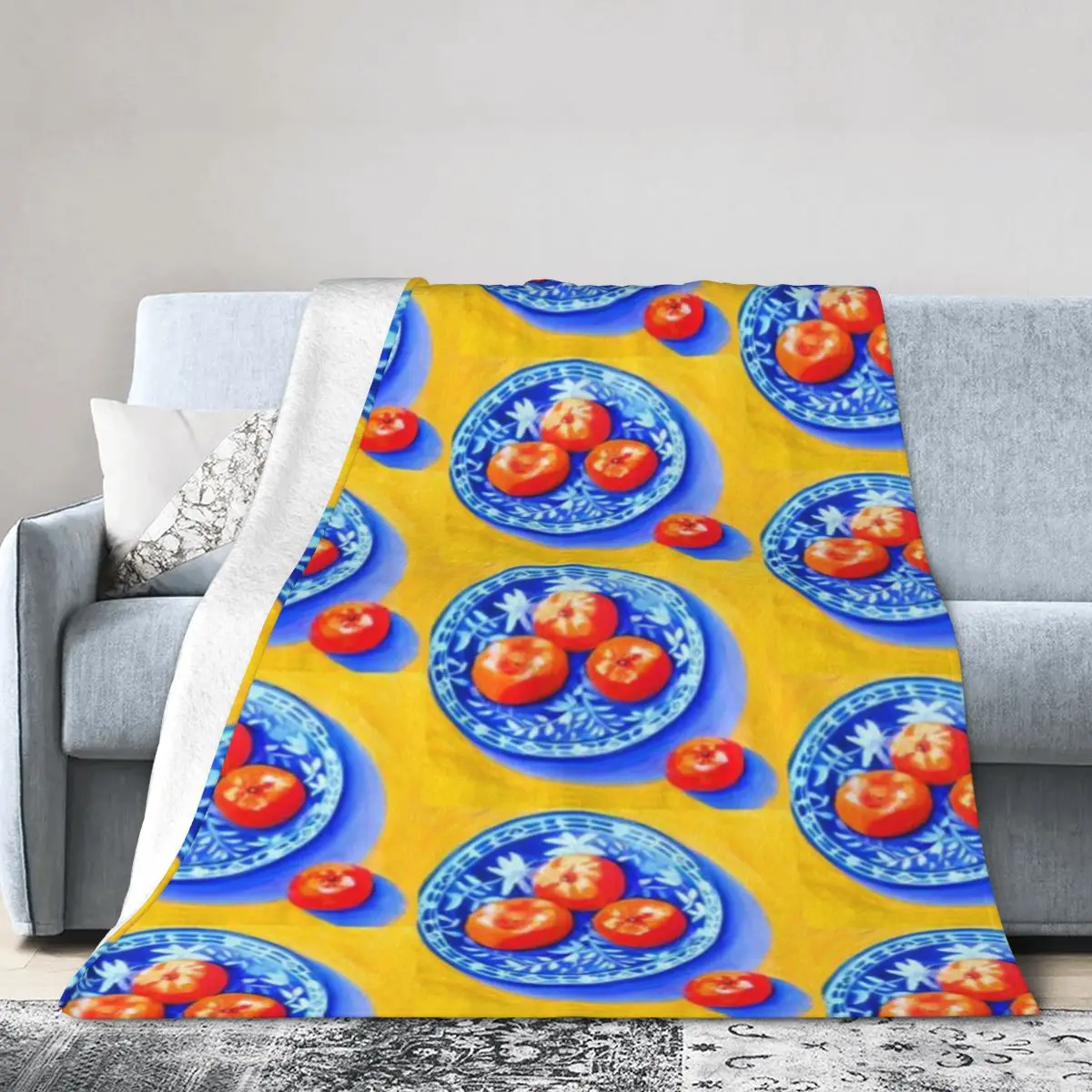 Мандарины ультрамягкое одеяло из микрофлиса