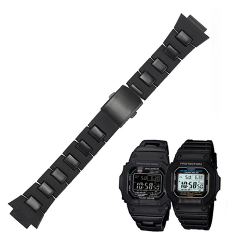 Фото Резиновый ремешок для наручных часов C-asio DW-5600 DW6900 DW9600 GW-M5610 высококачественный пластиковый ремешок застежка из нержавеющей стали Мужские ак... №2