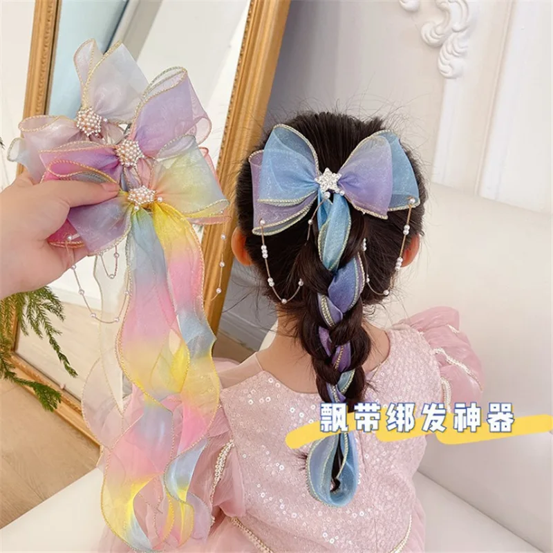 

Hair Accessories Diademas Para El Cabello Tiara Cheveux Femme Diademas for Girls Clip Cabello Bandeaux Frozen Streamer Bow