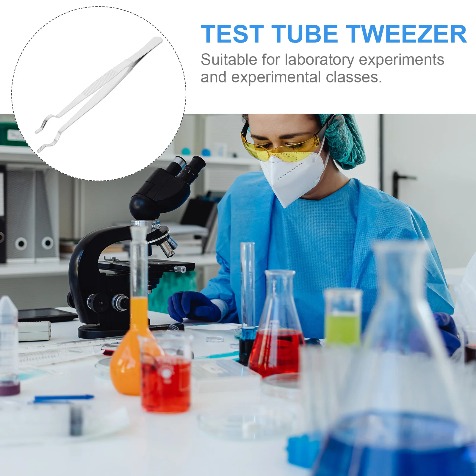 Зажим для пробирок Держатель испытаний экспериментов Заостренный пинцет