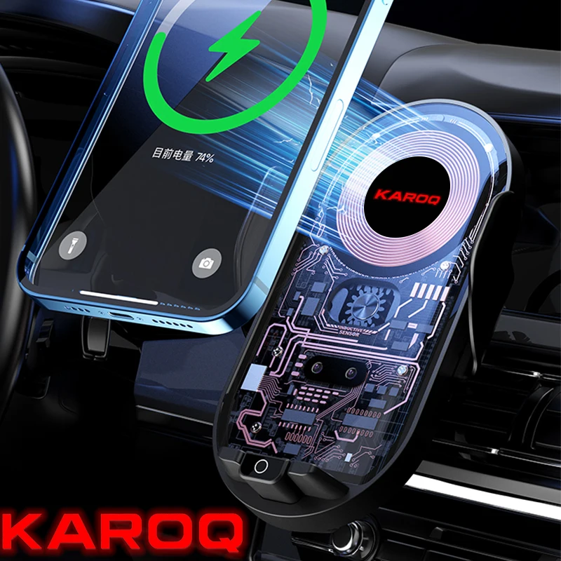 

For SKODA KAROQ Car Phone stand wireless charger transparent outlet smart