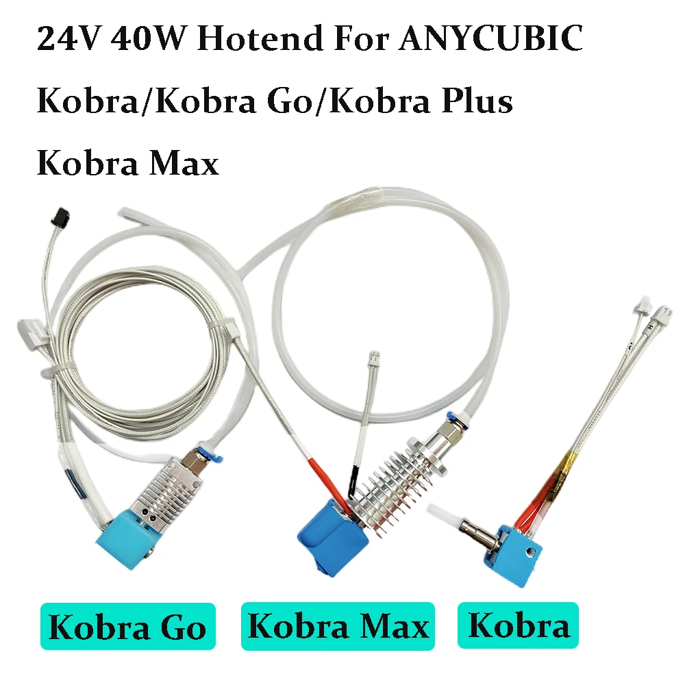 

24V 40W Kobra Hotend Print Head 3D Printer Parts Hot End Cartridge Heater For ANYCUBIC Kobra Go Kobra Plus Max J-head Hotend