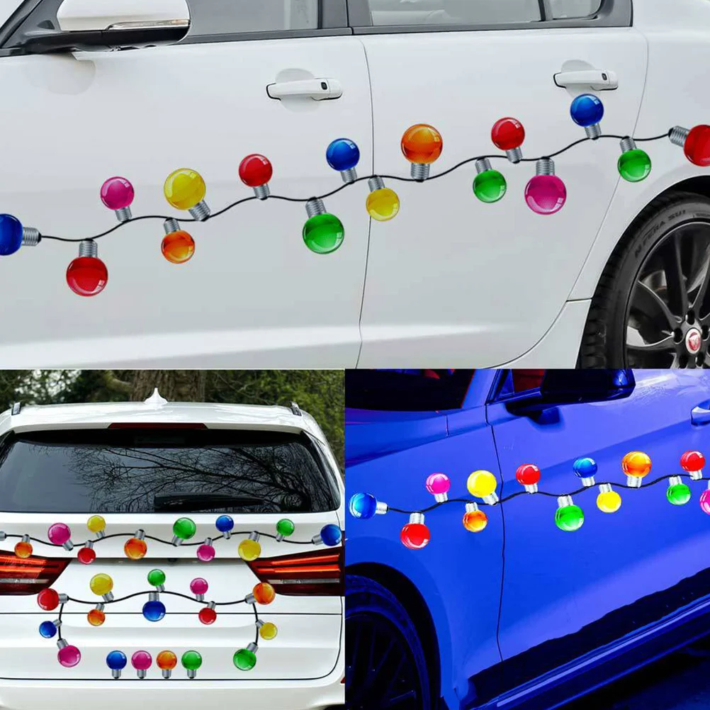 

Reflective Light Bulb Magnet Decorations Car Christmas Stickers Xmas Magnets Fridge