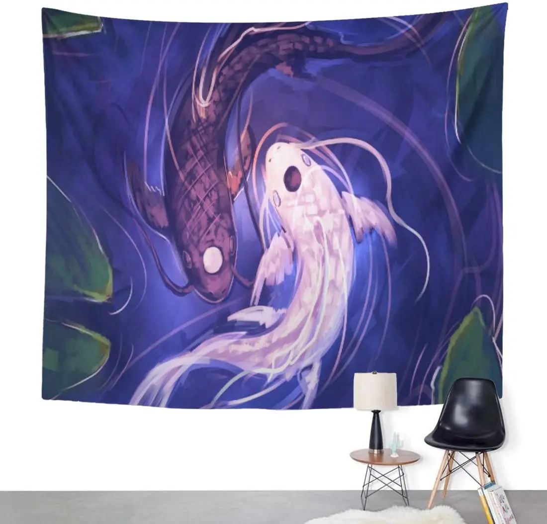 

Tapestry Yin Yang Pair of Fish Balance Philosophy Home Decor Wall Art Hanging for Living Room Bedroom Dorm 60x80 Inches Tapestry