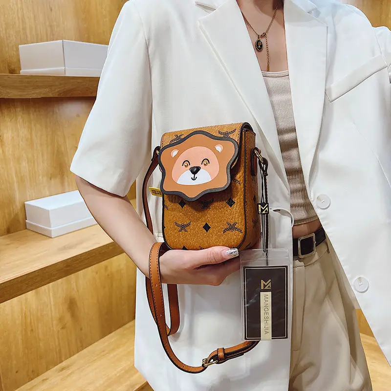 

Lion Women Crossbody Bags For Phone 2022 New Luxury Handbags Small Leather Fashion Shopping Coin Hanging Mobile Makeup Clutch