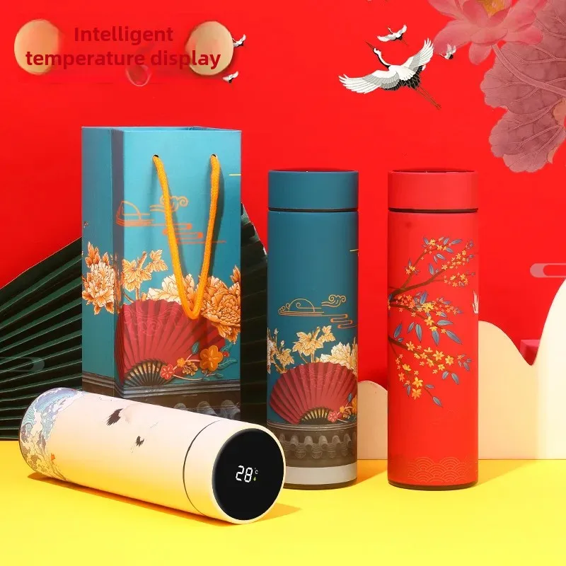 Оригинальная Изолированная Термокружка в китайском стиле Из Нержавеющей Стали с