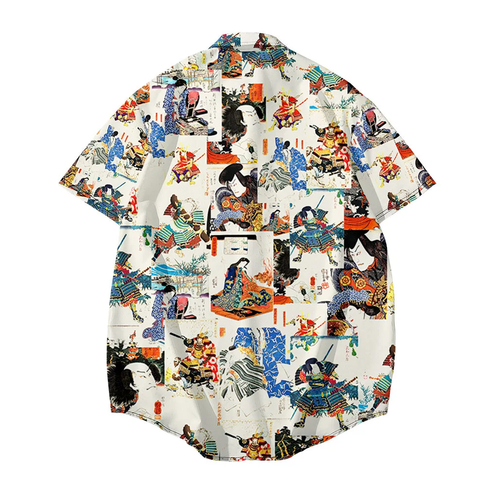 Рубашка Y2k мужская с 3D Цифровым принтом уличная футболка гавайским Ретро