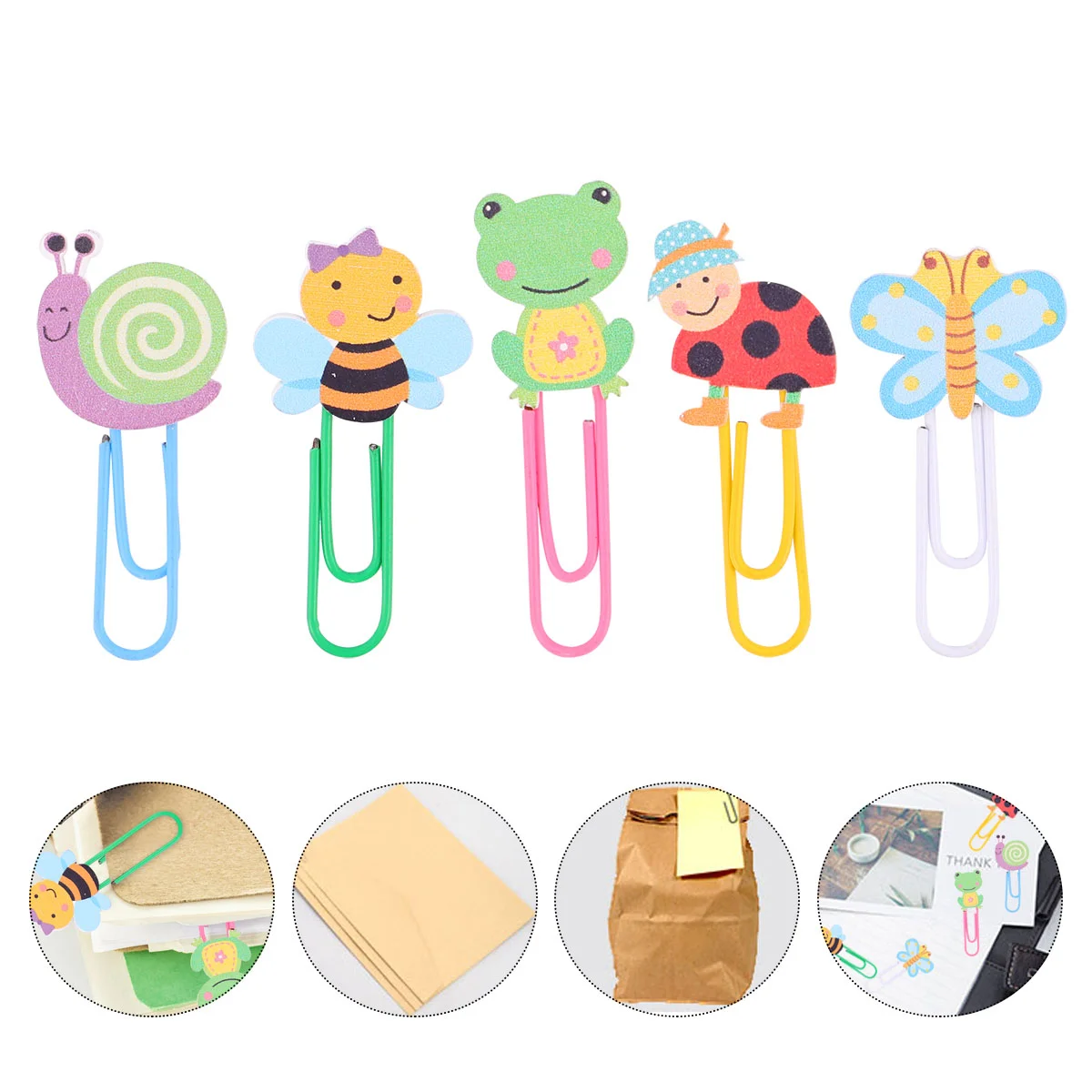 

50pcs Durable Funny Small Colorful Wooden Paper Clips Clips for Home