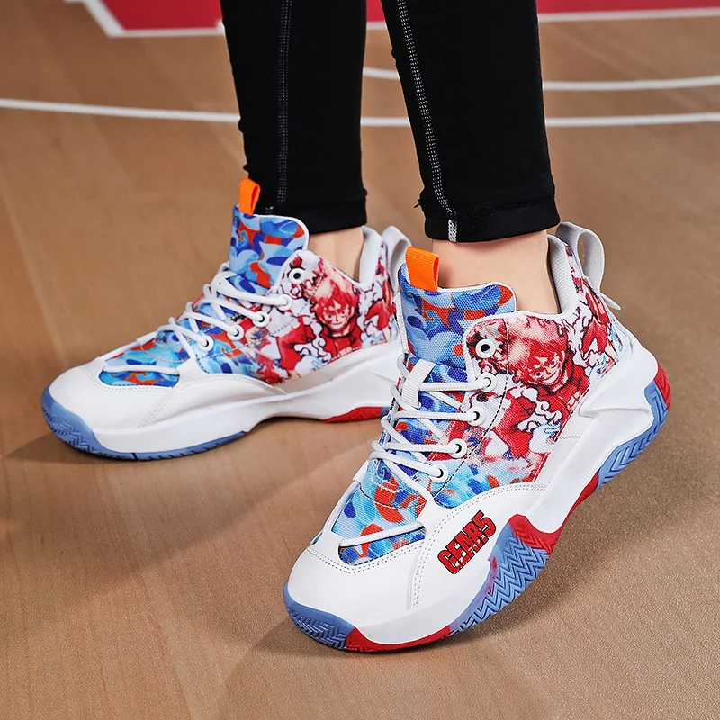 Children Brand Sport Shoes Cartoon Fashion Basketball Shoes for Kids Sneakers Boys Girls Non-slip Running Sneakers Basket Shoes