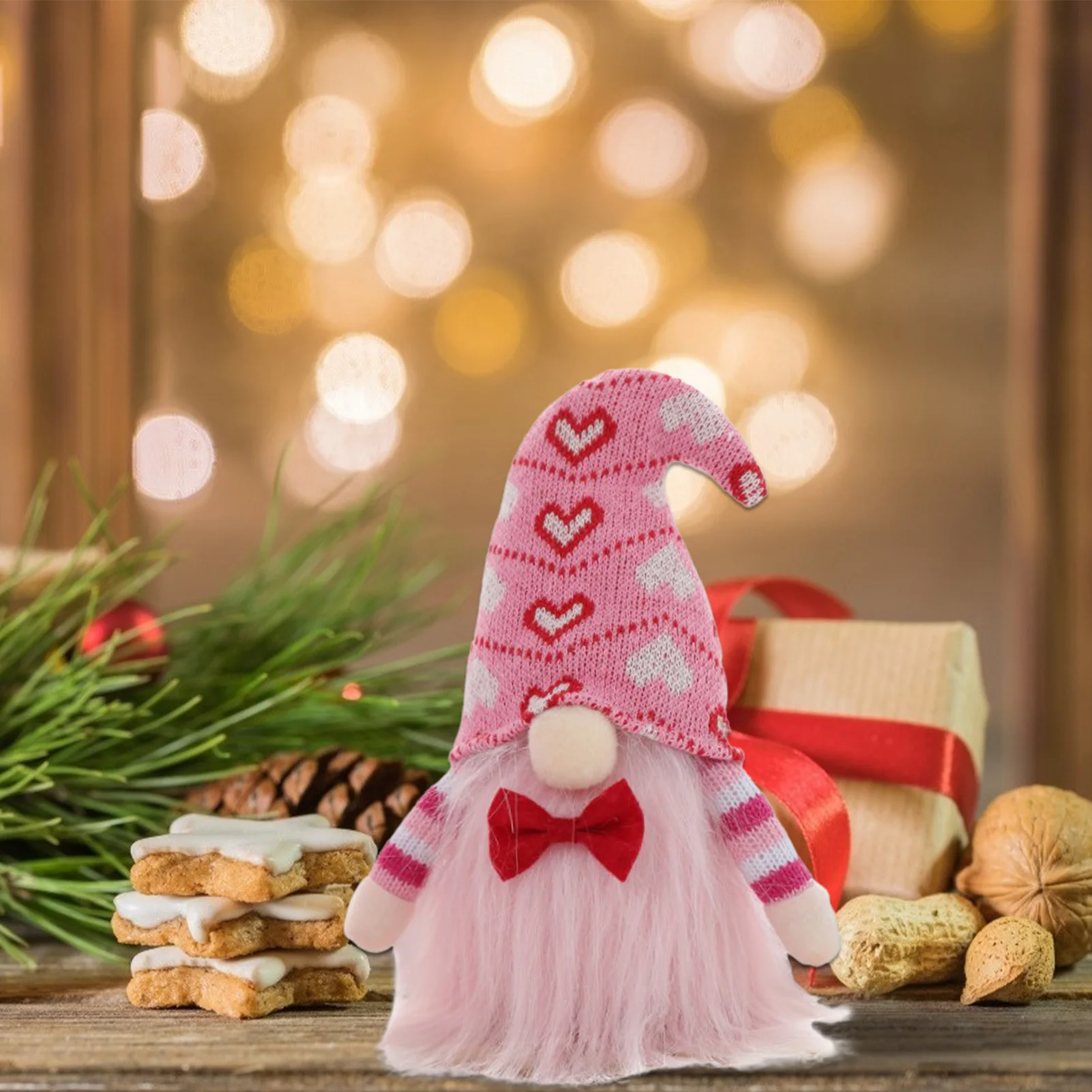 Плюшевая вязаная безлицевая кукла Гнома На День Святого Валентина мистер и