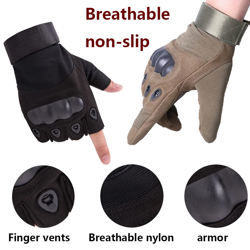 

Велосипедные перчатки для скалолазания на открытом воздухе черные/армейские зеленые наполовину пальчиковые Нескользящие износостойкие р...