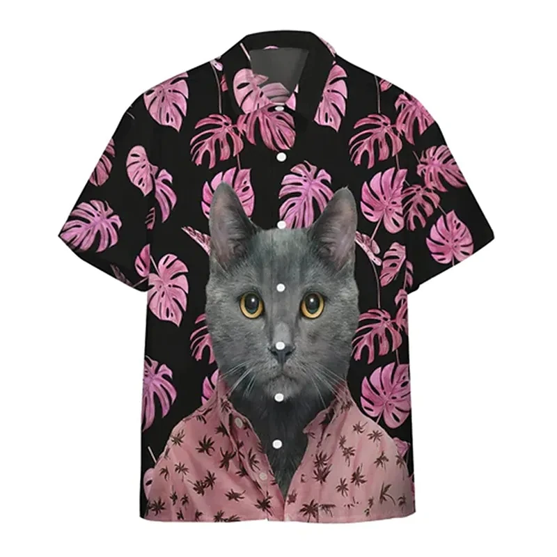 

Hawaiian Beach Shirts Men's Animal Chemises Camisa Hawaiana De Manga Corta Para Hombre Harajuku Summer Tops Male/Female Clothing