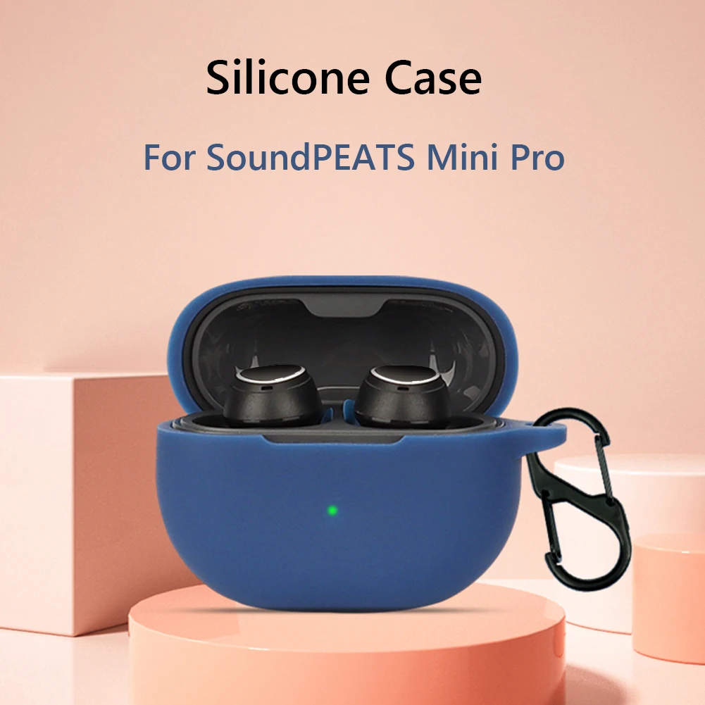 Funda protectora de silicona para SoundPEATS Mini Pro, funda protectora para auriculares inalámbricos, Bluetooth, TrueAir2 3
