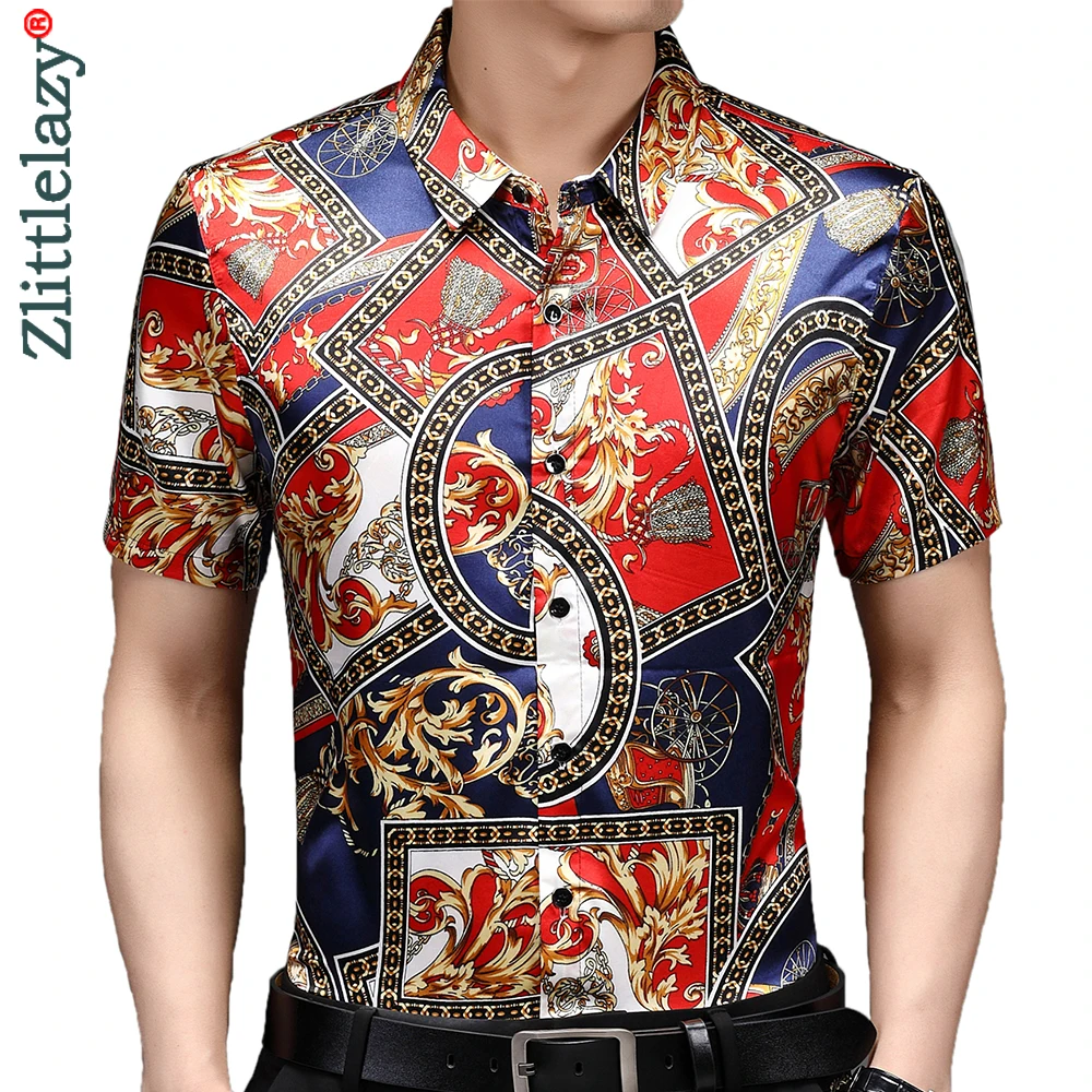 

2022 designer floral mens shirts for men clothing korean fashion summer short sleeve shirt luxury dress casual clothes jersey 25