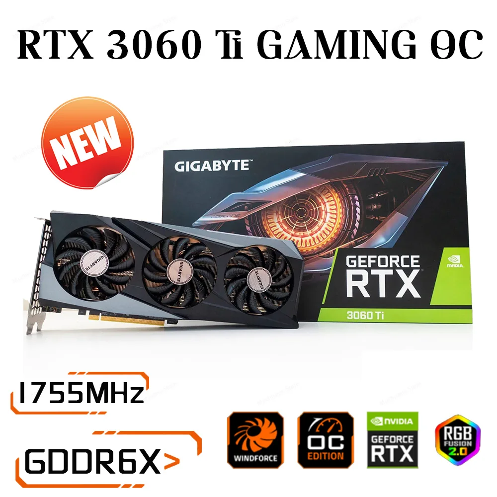 

Видеокарта Gigabyte RTX 3060Ti GDDR6 8 Гб 3060 бит NVIDIA RTX 30 серия GPU RTX 4,0 Ti GDDR6 PCI Express 16X Новинка