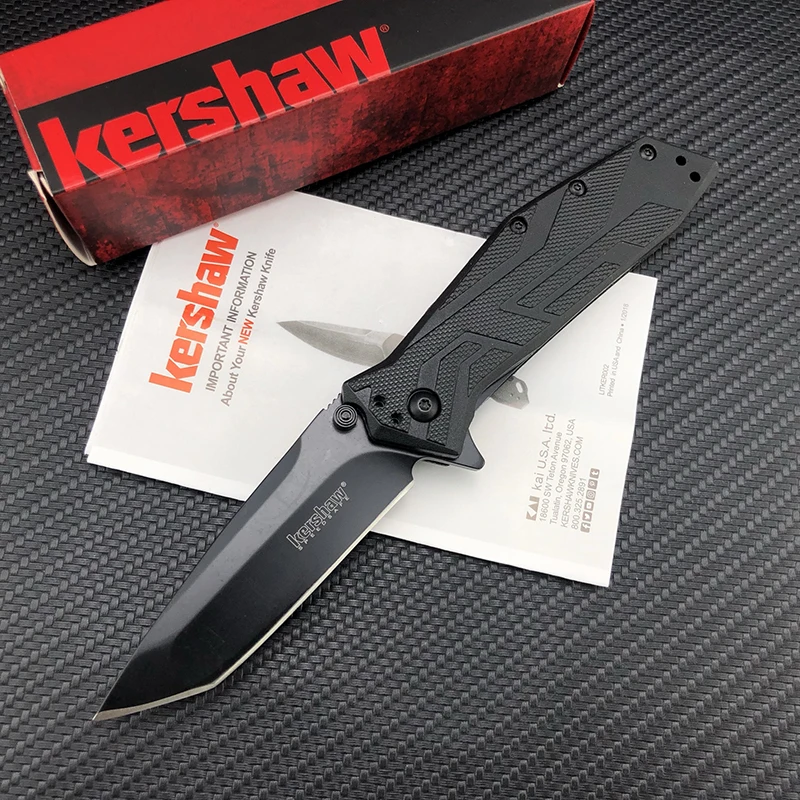 

Kershaw 1990 Folding Knife 8Cr13MoV Black Blade Camping Hunting Stainless Steel Knives Outdoor Self-defense Pocket EDC Tool