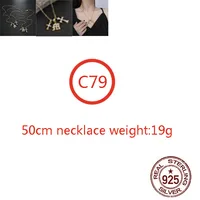 C79 s925 silver necklace new retro trend silver jewelry hip-hop gold-plated cross-shaped jewelry for lovers