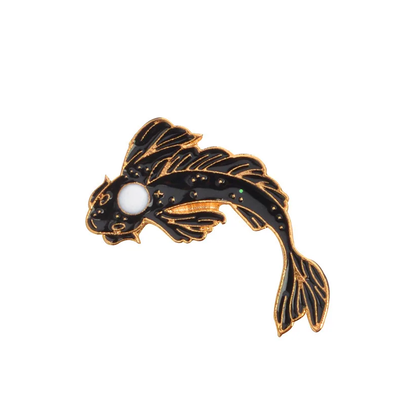 Эмалированная булавка Lucky Fish Koi в форме Кита креативные броши подарок джинсовая