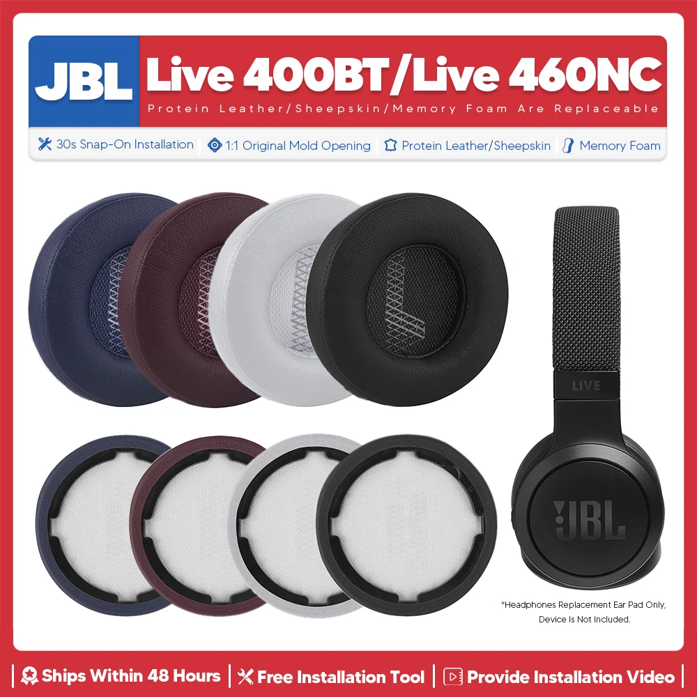 Сменные амбушюры для JBL Live 400BT 460NC, аксессуары для беспроводных наушников, амбушюры, запчасти для ремонта гарнитуры, амбушюры, амбушюры