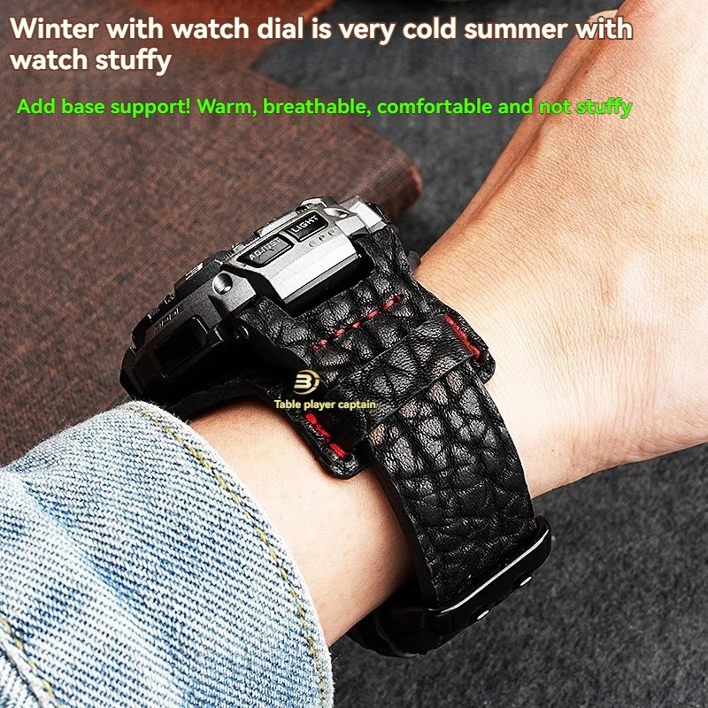 Фото Модифицированный ремешок из воловьей кожи в стиле ретро для Casio G-SHOCK Mudmaster GWG-B1000, винтажный ремешок для часов третьего поколения с базовым лотком №5