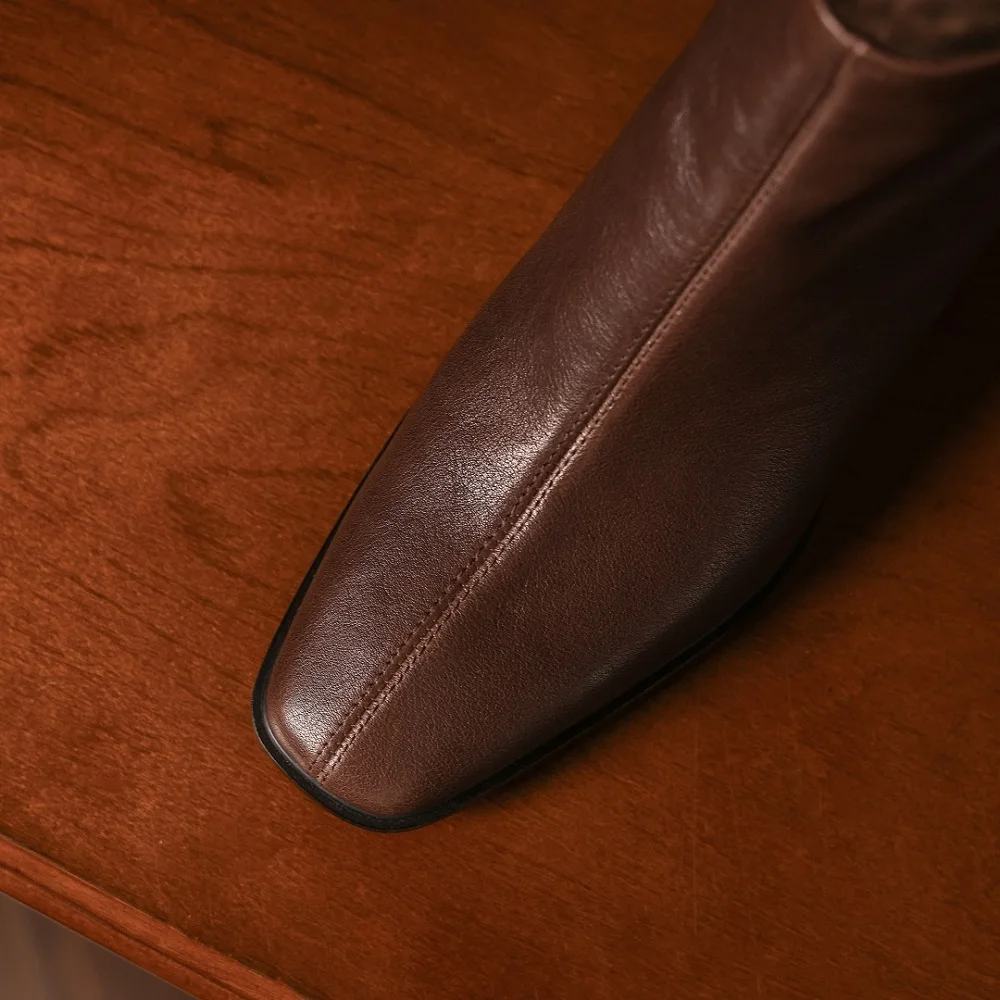 Ботильоны женские из натуральной кожи на толстом каблуке Размеры 33-40