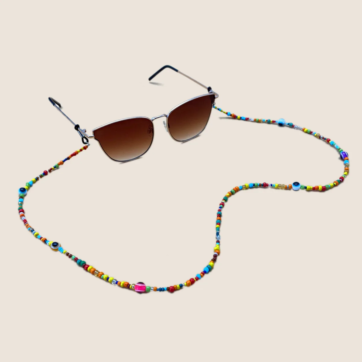 

Bohemian Colored Mask Strap Beaded Glasses Chains Women Face Mask Lanyard Anti Slip Women's Neck Chain For Eyeglass Sunglasses