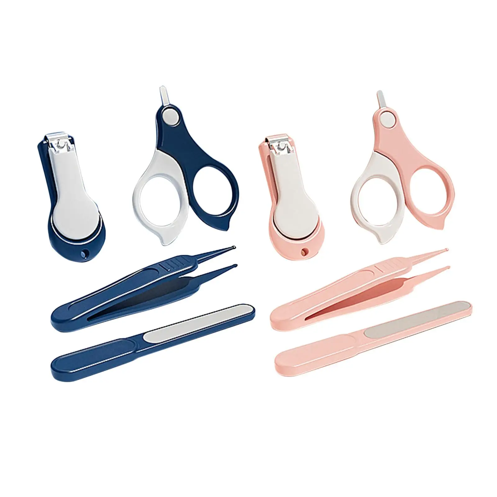 

4 in 1 Baby Nail Clippers Set Safe Material Convenient Carrying for Newborn Infant Toddler Kids Anti Slip Handles Grooming Kit