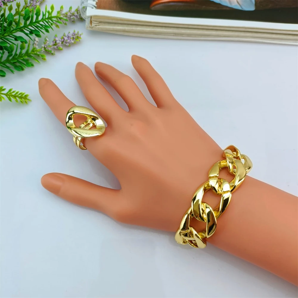 Женский комплект из колье и браслета нержавеющей стали