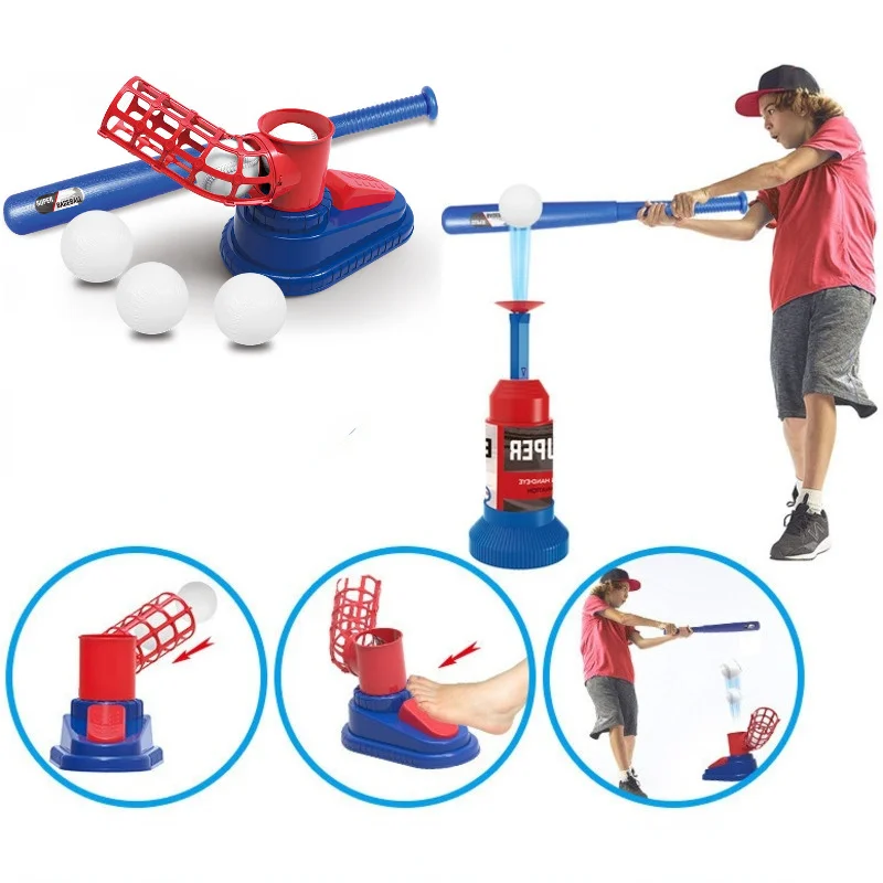 Kids Baseball Launcher Outdoor Sports Toys Foot Ejection Automatic Pitching Machine Educational Ball Training Game Toy Gifts