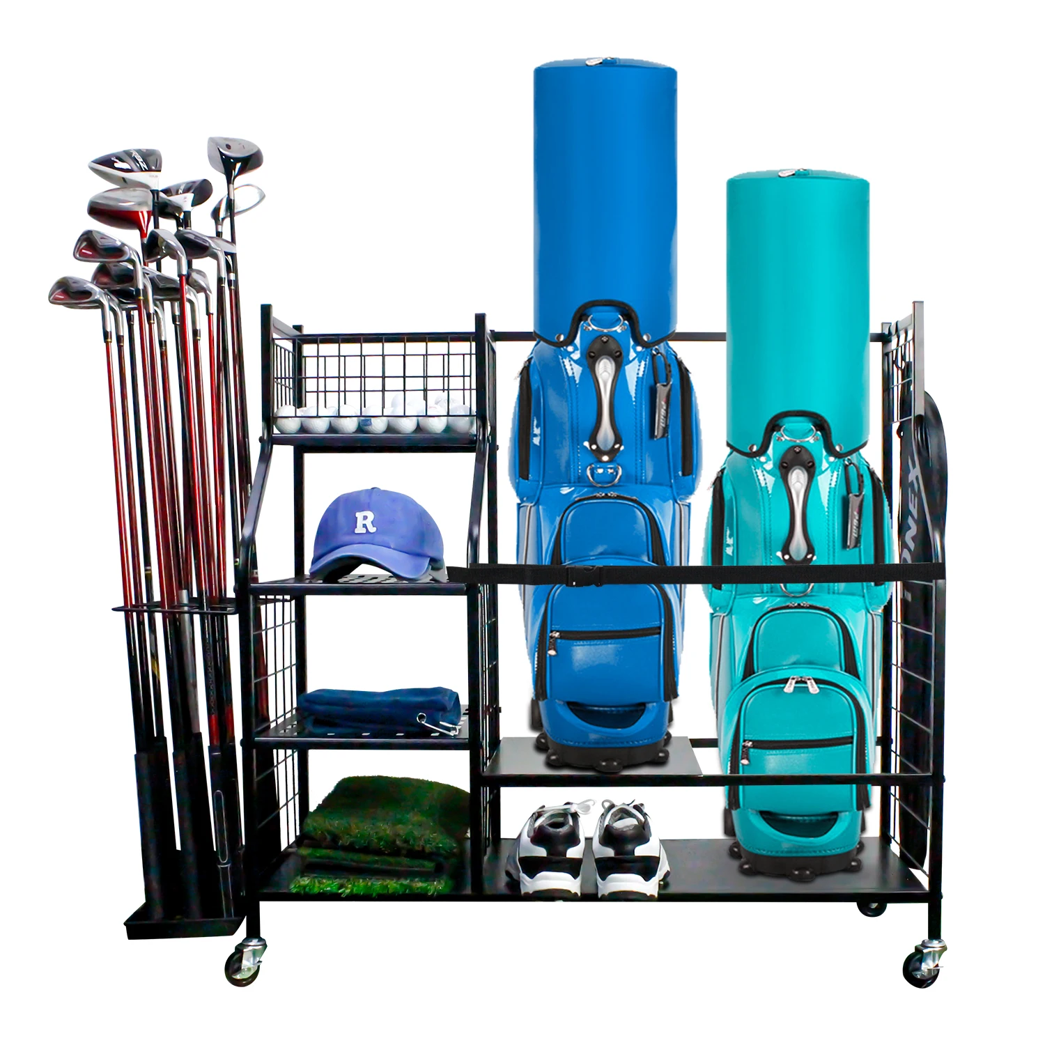 CRESTGOLF Golf Storage Garage Organizer Extra Large Size to Perfectly Store & Organize Golf Bag & Golf Accessories Space Saving