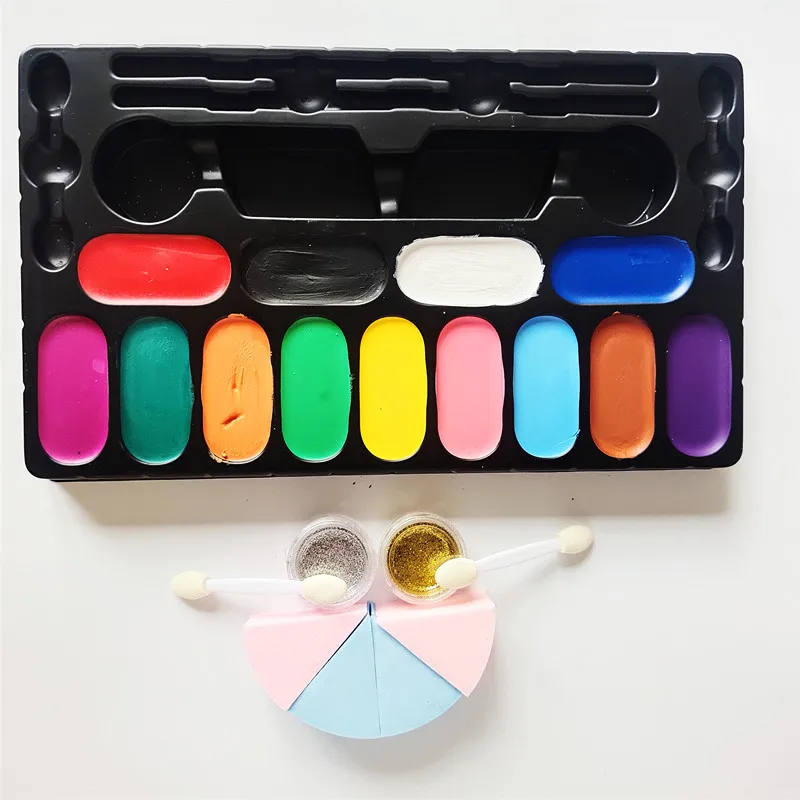 

13 Colors Face Painting Kit Professional Non-Toxic Water-Based Colorful Kids Halloween Gifts Face Painting Set