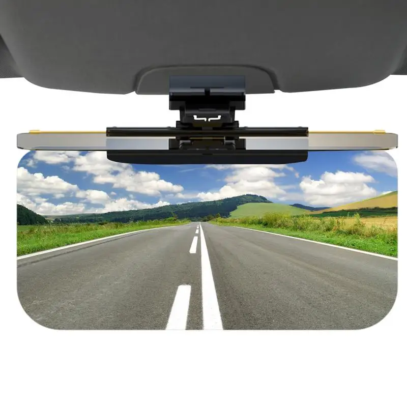 

Car Sun Visor Goggle Clip-on Car Day And Night Anti-UV Anti-Dazzles Sun Block Sunshade Rotatable Clear Driving Mirror 2 In 1
