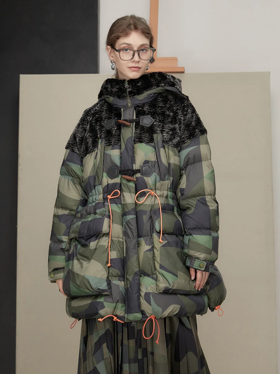 

Женский Длинный Камуфляжный пуховик IRINACH993 FW22