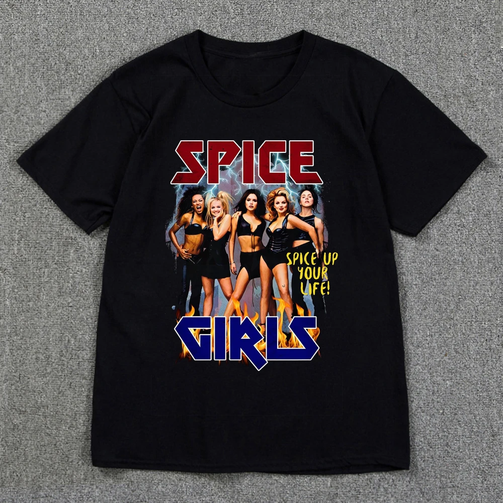 

Spice Girls T Shirt Rock Tour Retro Vintage Men Summer Cotton O-Neck Hip Hop Tees Tops